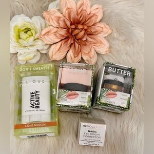 Lip Butter, Lip Scrub, Eye Bright Corrector, BB Cream Stick Makeup Bundle NEW!